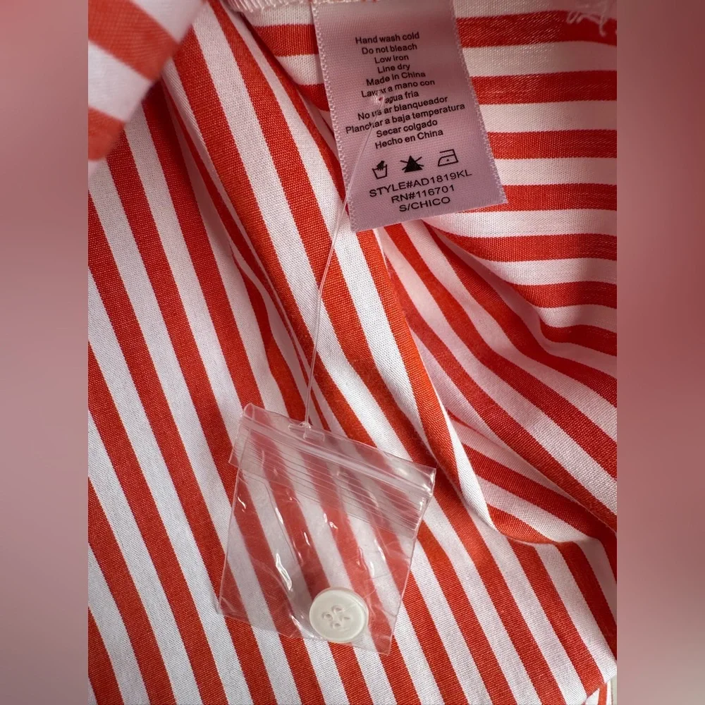 NWT KARLIE stripe poplin pocket maxi shirt‎ dress in red Small - Picture 10 of 16